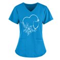 thumbnail image 2 of Heliisoer Women Short Tops Working Sleeve V-neck Uniform Solid Color Pocket Blouse, 2 of 4