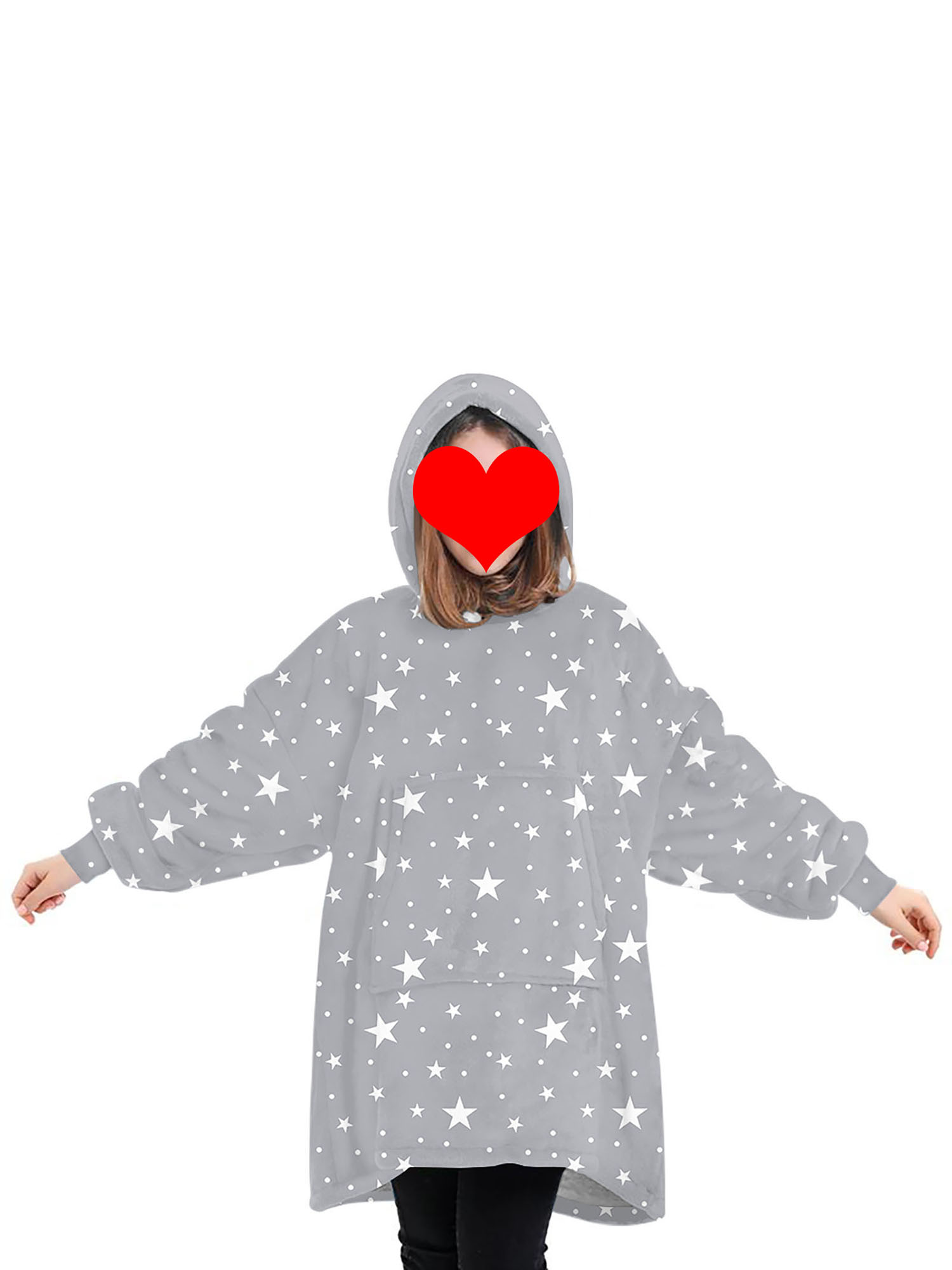 Fortune Matching Family Wearable Blanket Oversized Hoodies Pullover Christmas Pajama