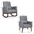 thumbnail image 3 of Costway Set of 2 Dual-use Upholstered Rocking Chair w/Pillow Dark Grey, 3 of 10