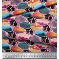 thumbnail image 2 of Soimoi Rayon Fabric Floral & Geometric Patchwork Print Fabric by the Yard 56 Inch Wide, 2 of 3