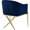 thumbnail image 2 of Meridian Furniture Xavier Chaise de Salle à Manger en Velours Bleu Marine, 2 of 5