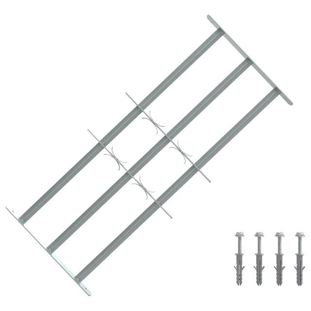 Grille de Sécurité Réglable pour Fenêtres avec 3 Barres Transversales 700-1050 mm