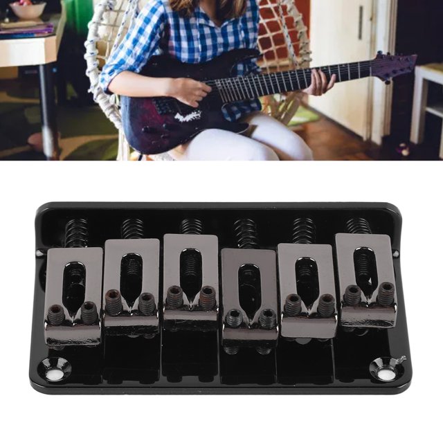 Guitar String Bridge, Alliage de Zinc 6 Cordes Chevalet de Guitare Électrique Chevalet de Selle Accessoire Instrument de Musique