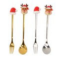 thumbnail image 2 of And 4Pcs Christmas Spoons And Forks Set Stainless Steel Cartoon Funny Mini Tableware Flatware Christmas Cutlery Set For Home Travel, 2 of 8