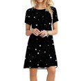 thumbnail image 2 of SMihono Robe d'Été Grande Taille pour Femmes 2023 Décontractée Unie Ample Manches Courtes Robe Ample Imprimé Floral Tournesol, 2 of 8