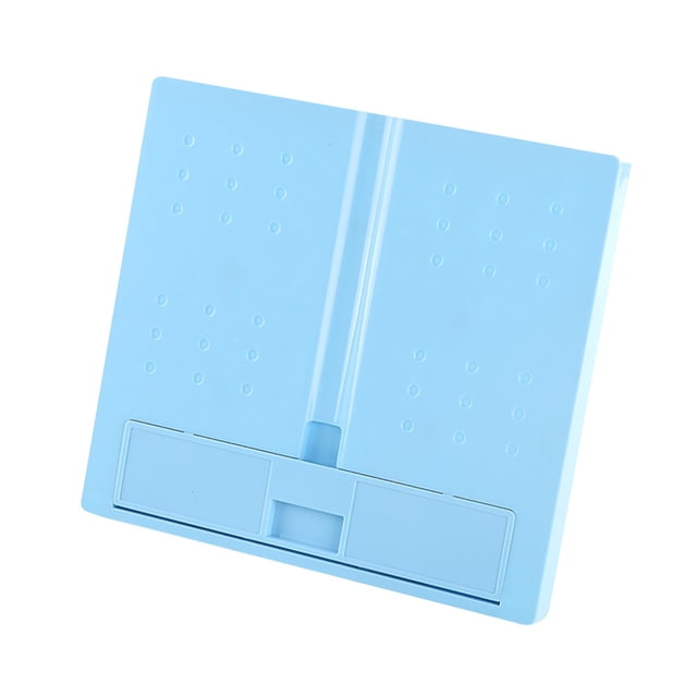 Graflsoa Adjustable Plastic Book Stand No.754 - Foldable, 6-Angle Reading Support, Green/Blue/Pink Options, Lightweight & Portable Design
