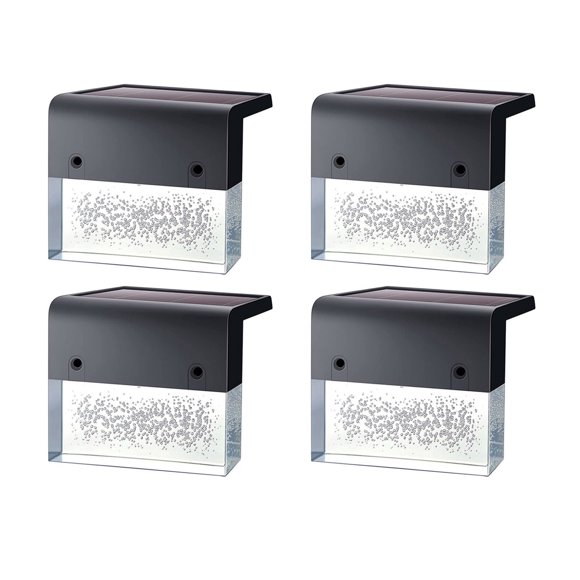 Yeacher 4 Packs Solar Fence Lamps 2 Lighting Modes IP65 Waterproof Garden Wall Lamp Stair