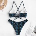 thumbnail image 3 of Ensemble Bikini Soutien-Gorge Léger à Lacets Imprimé Écailles pour Femmes, 3 of 6