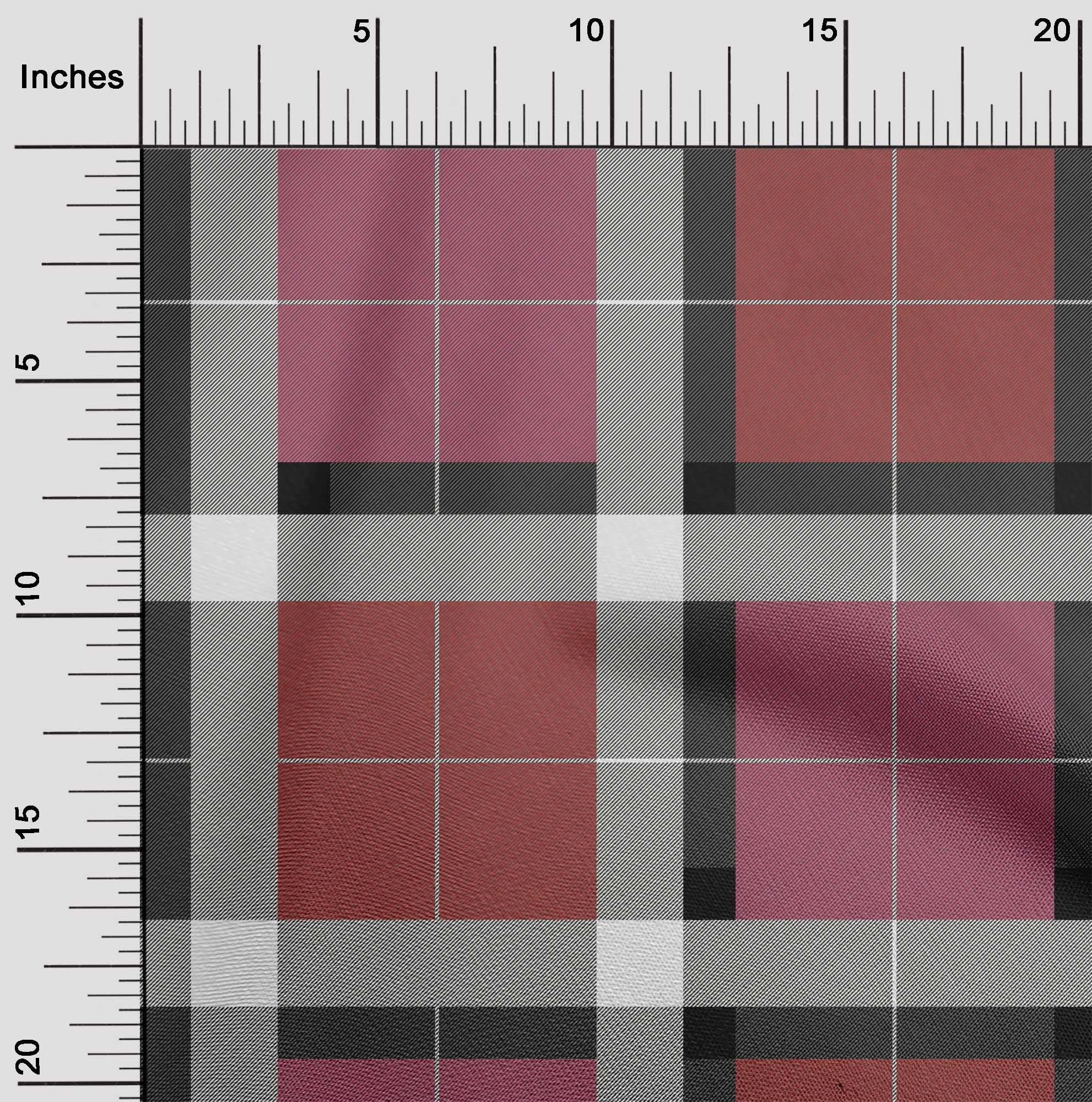 oneOone Silk Tabby Fabric Tartan Check Printed Fabric 1 Yard 42 Inch Wide