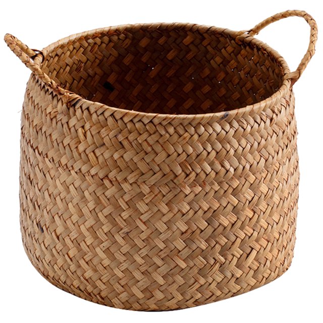 Woven Storage Box Japanese Style Woven Sundries Basket Cosmetics Organizer Box Woven Flower Basket