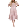 thumbnail image 2 of Fortune Mommy and Me Dresses Matching Set Summer Boho Dress Square Neck Ruffle Sleeves Floral Dress, 2 of 10