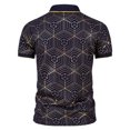thumbnail image 3 of CEHVOM Fashion Men's Collar Top Stand Collar Print Short Sleeve Button Matching Summer, 3 of 4