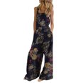 thumbnail image 1 of Innerwin Combinaison Longue Imprimé Floral Femme Pantalon Grand Été Sans Manches Ample une Pièce Noir Rouge m, 1 of 2