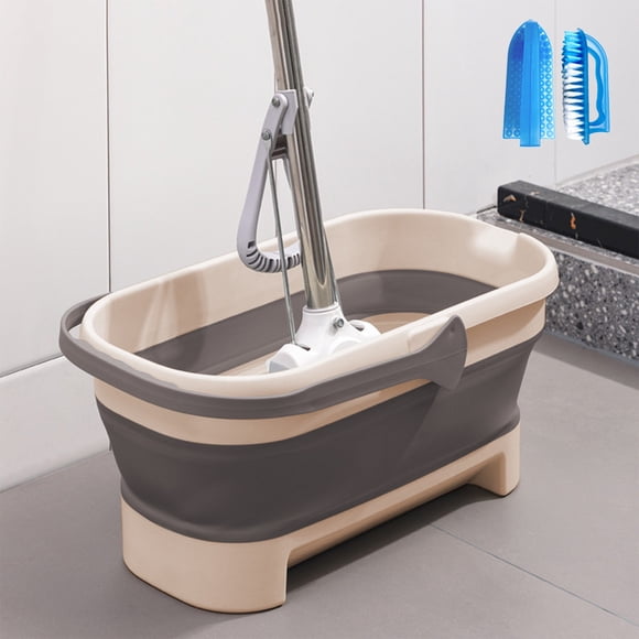 Fufafayo Seau à Vadrouille Pliable 4,2 Gallons 17 L Grand Seau d'Eau, Seau de Nettoyage Pliable Gain de Place avec Poignée, Matériau TPR Durable pour le Nettoyage de la Maison, le Camping en Plein Air, le Lavage de Voiture, Multi-Usage