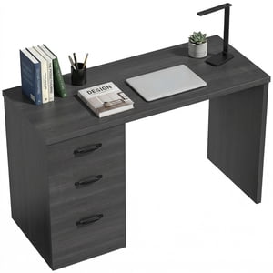 HOMCOM Bureau d'ordinateur avec 3 Des tiroirs, 47" Bureau de bureau d'intérieur, noir