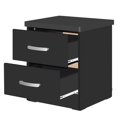 thumbnail image 3 of Pemberly Row Contemporary Faux Wood 2 Drawer Nightstand in Black, 3 of 7