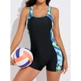thumbnail image 3 of Charmo Bathing Suits for Women One-Piece Athletic Swimsuits Racerback Boyleg Sports Swimwear, 3 of 6