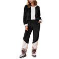 thumbnail image 2 of Yuyuzo Ensembles de Pyjamas pour Femmes en Molleton à Blocs de Couleur Vêtements de Détente Chandails à Manches Longues à Col Ras du Cou Pantalons Jogger Tenues 2 Pcs, 2 of 6