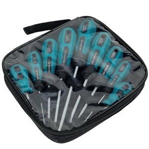 9Pcs Screwdriver Set Magnetic Tip Screwdriver Hand Tool Professional Cross and Flat Screwdriver with Cushion Grip Portable Screw Driver Kit 5 Sizes for DIY Engineering