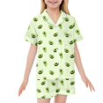 thumbnail image 1 of Pyjama en Satin pour Enfants pour Fille, Ensemble de Pyjama à Boutons avec Motif pour Filles, Tenue de Nuit, Pyjama de Noël pour Garçons, Taille 4T 5T, 1 of 7