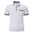 thumbnail image 1 of Birdeem Chemise Décontractée pour Hommes Patchwork Imprimé Bouton Col Rabattu Manches Courtes T-Shirt Chandail Blouse, 1 of 12