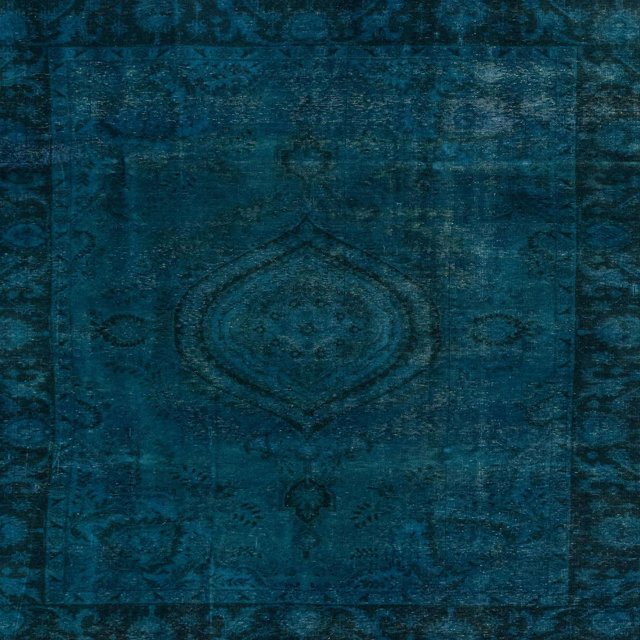 Ahgly Company Indoor Square Abstract Teal Green Persian Area Rugs, 4' Square