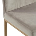 thumbnail image 3 of Set of 2 Contemporary Velvet & Metal 26'' Counter Stool in Grey & Gold Leg, 3 of 5