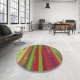 thumbnail image 4 of Ahgly Company Machine Washable Indoor Square Transitional Pistachio Green Area Rugs, 3' Square, 4 of 7