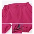 thumbnail image 4 of Gopune Pantalon de Ski Imperméable Coquille Souple pour Femmes Randonnée en Plein Air Doublé Polaire (Rose Rouge,2TG), 4 of 5