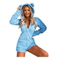 thumbnail image 1 of Combinaison d'Été à Manches Longues à Capuche Pyjama Décontracté d'Hiver Chaud Combinaison de Nuit Pantalon Combinaison, 1 of 7