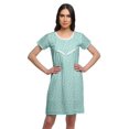thumbnail image 1 of Moomaya Chemise de Nuit à Manches Courtes Imprimée pour Femmes, Col Rond, en Coton, Vêtement de Nuit, 1 of 5