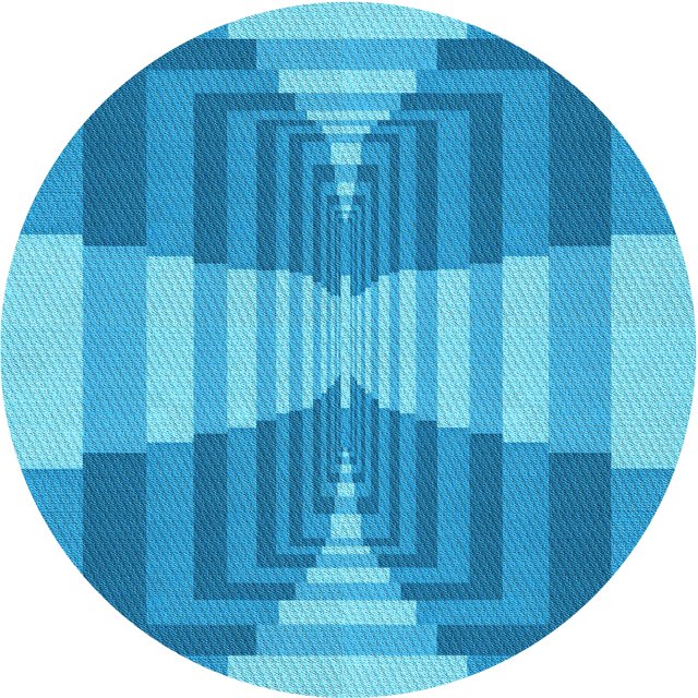 Ahgly Company Tapis d'Intérieur Rond Lavable en Machine Bleu Néon Transitionnel, 7 Pieds Rond