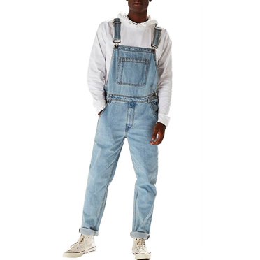 JDinms Salopette en Denim pour Homme Combinaison Jeans