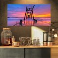 thumbnail image 1 of Discarded Wooden Bridge at Sunset - Pier Seascape Canvas Art Print, 1 of 3