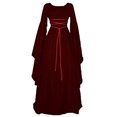 thumbnail image 1 of LOVZFMLL Costume Renaissance pour Femme Médiéval en Velours Taille Ajustée Longues Robes Manches Évasées Fluide Élégante Robe Maxi Halloween Cosplay, 1 of 4
