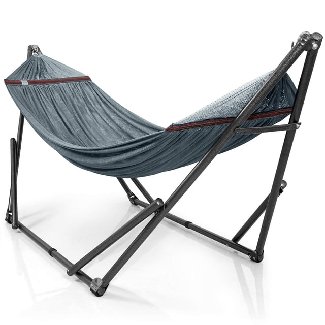 Tranquillo Hamac Double Universel 106,5 Pouces avec Support et Sac Ajustables, Gris