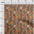 thumbnail image 2 of oneOone Velvet Tawny Brown Fabric Floral Retro Sewing Craft Projects Fabric Prints By Yard 58 Inch Wide, 2 of 5