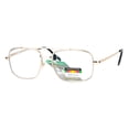 thumbnail image 3 of SA106 Rectangular Metal Frame Multi 3 Focus Progressive Reading Glasses Gold +2.5, 3 of 4