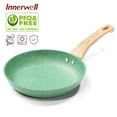thumbnail image 1 of Innerwell 8 Inch Green Nonstick Frying Pan Skillet Bakelite Handle Saute Egg Pan Cookware Fits Various Stoves, 1 of 6