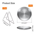 thumbnail image 2 of 4pcs Stainless Steel Plates with Triangle Stand 6.7 Inch Dinner Plate, Silver Tone, 2 of 6