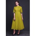 thumbnail image 4 of Bimba Robe à Manches Roulées pour Femmes à Imprimé Géométrique, Col Mandarin, Chemise Boutonnée - X-Grand, 4 of 5