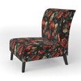 thumbnail image 3 of Designart « Blooming In Deep Red And Beige IV » Fauteuil d'Appoint Rembourré à Motif Floral Rouge - Fauteuil de Style Champêtre pour Salon, 3 of 7