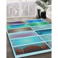 thumbnail image 3 of Ahgly Company Tapis d'Intérieur Ronds Transitionnels Lavables à la Machine, Bleu Acier, 4 Pieds Rond, 3 of 7