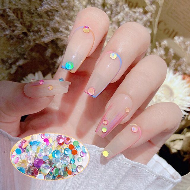 1440 Pieces Glass Crystal Set Flat Back Excellent Gloss Nail Art Rhinestones DIY Handcraft Manicure Accessories Card Making Mixed Color