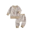 thumbnail image 3 of Diconna Ensemble de Vêtements pour Bébé Teinture sur Nœuds à Manches Longues, Col Rond, Chandail + Pantalon à Nouer, Hiver Printemps, 3 of 7