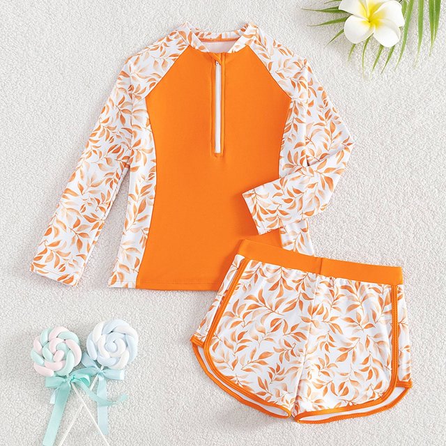 Kid Girls Swimsuit 2 Piece Beach Tankini Swimsuits Striped Ruffle Bathing Suit 11-12
