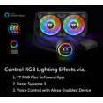 thumbnail image 2 of Thermaltake Floe DX 240mm Double Anneau LED 16.8 Millions de Couleurs Logiciel Activé (TT RGB Plus/Alexa/Razer Chroma) AMD (AM5/AM4)/Intel (LGA 2066/1200) Refroidisseur Liquide AIO CPU CL-W255-PL12SW-B, 2 of 5