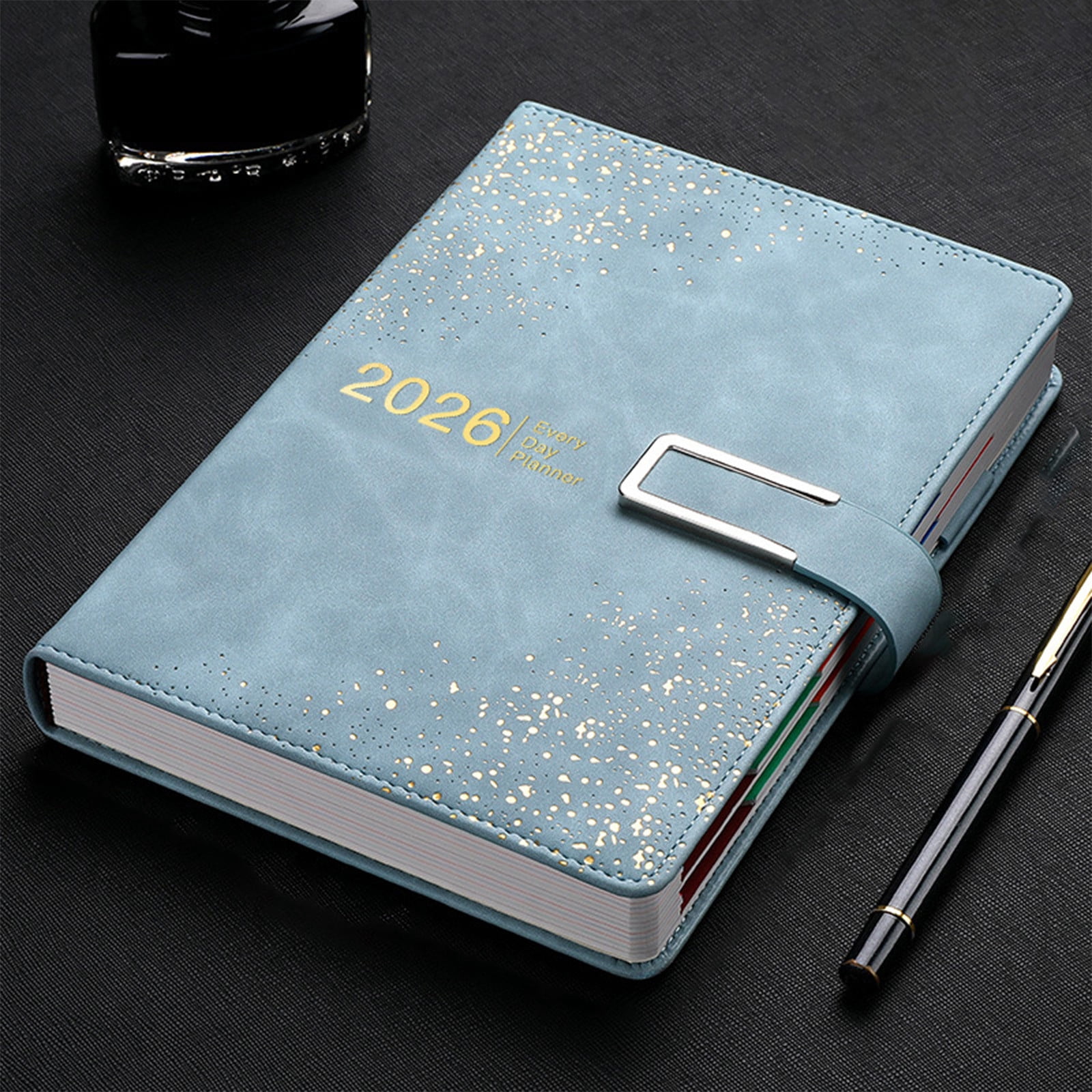 Rvkxad Dated 2026 Faux Leather Planner, A5 Notebook with Calendar and Notes Section, Personal Organization Journal