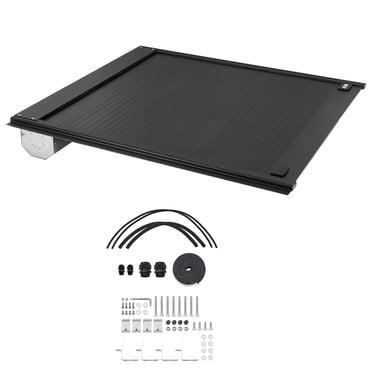 KFFKFF Retractable Tonneau Cover, 5.7 ft Hard Retractable Tonneau Cover with Built-in Drainage Pipe for 2009-2024 Dodge Ram 1500 Crew Cab