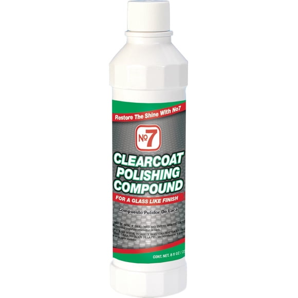 No.7 Clearcoat Polishing Compound - 8 Fl Oz - for a Glass Like Finish - Removes Light Oxidation and Cleans Stains and Grime